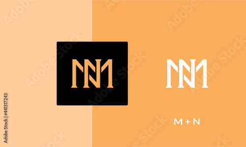 Initial NM, MN Letter Combination Logo - Vector