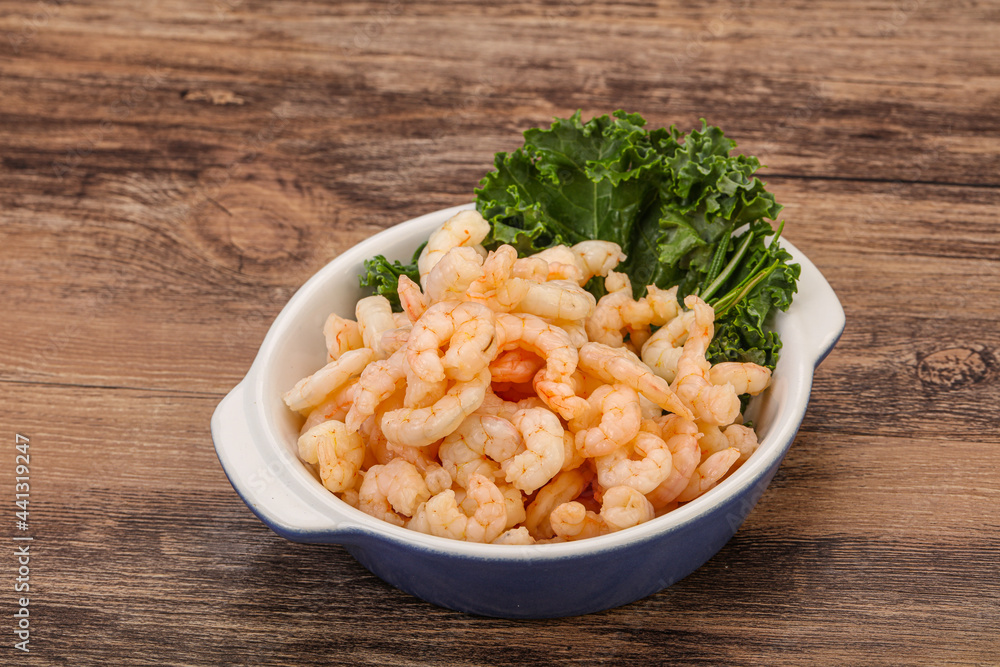 Small unshelled shrimps in the bowl Small unshelled shrimps in the bowl