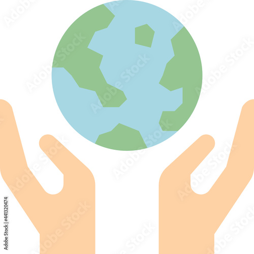save the earth flat icon