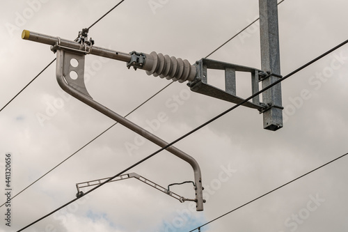 Overhead electric catenary UK Railway photo