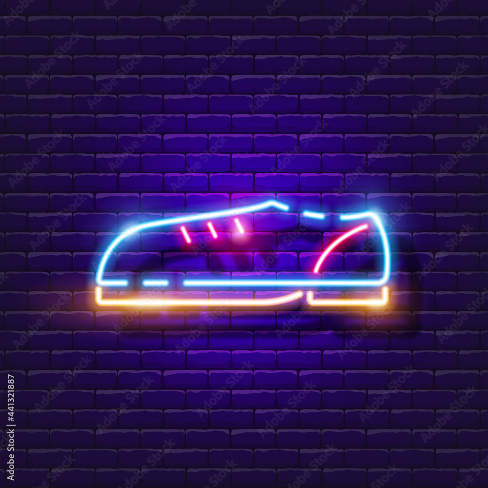 Bowling shoes neon icon. Vector illustration for design. Glowing shoe sign. Sports concept. Bowling club sign. Bowling shoes neon icon. Vector illustration for design. Glowing shoe sign. Sports concept. Bowling club sign.