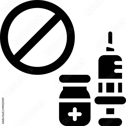 Vaccine refusal icon, Vaccine Development related vector