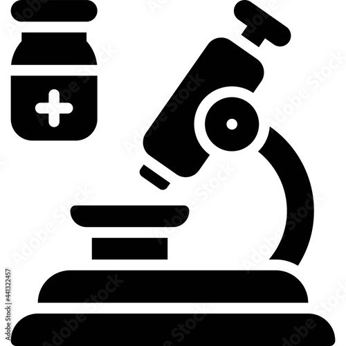 Microscope icon, Vaccine Development related vector