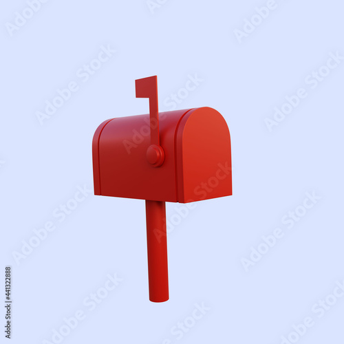 3d illustration of simple mail box
