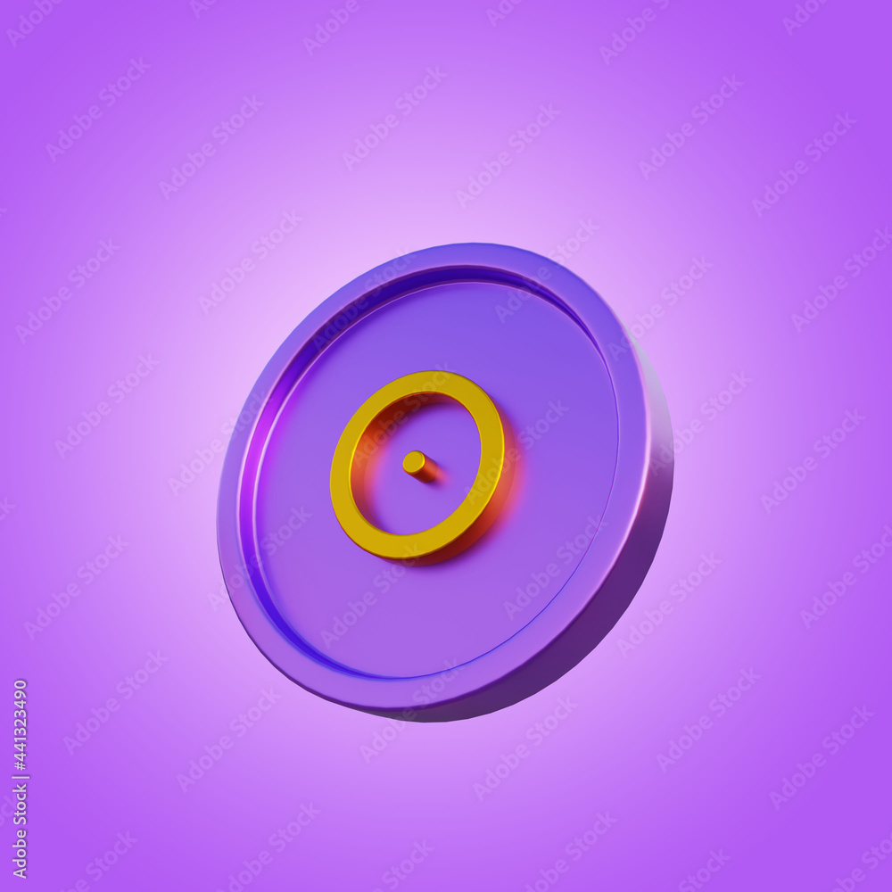 3d illustration astrological planet sign sun on coin 3d illustration astrological planet sign sun on coin
