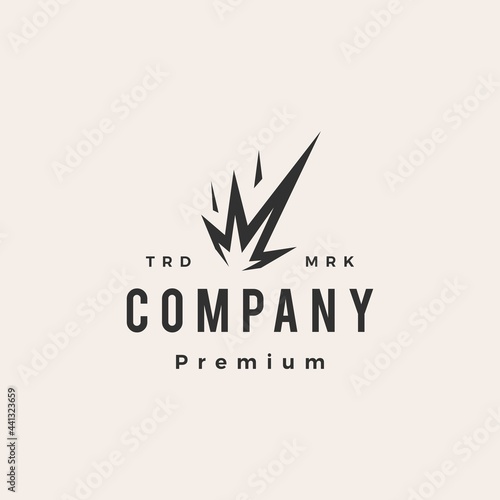 impact meteor shock explosion hipster vintage logo vector icon illustration