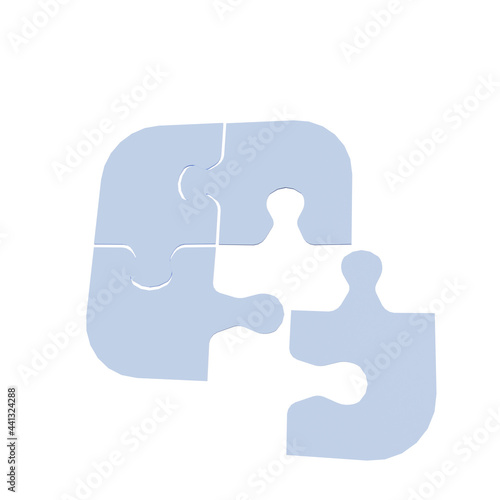 3d illustration simple object puzzle