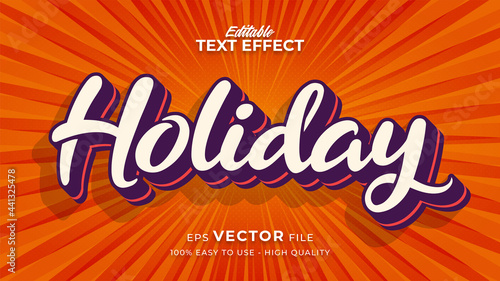 summer text effect template with cartoon style