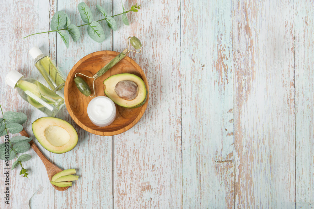 avocado cream, face care. face roller avocado cream, face care. face roller