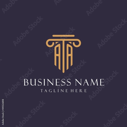 AA monogram initials design for law firm, lawyer, law office with pillar style
