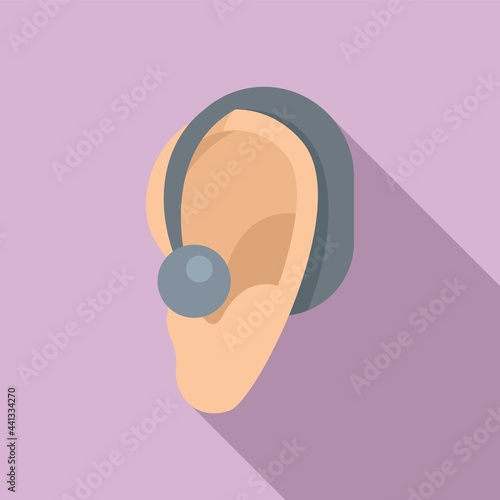 Hearing aid icon, flat style