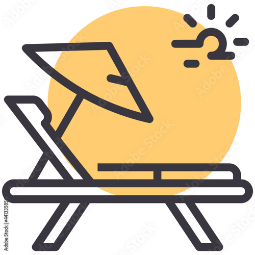 Fototapeta Naklejka Na Ścianę i Meble -  Sunbathing Chair Icon