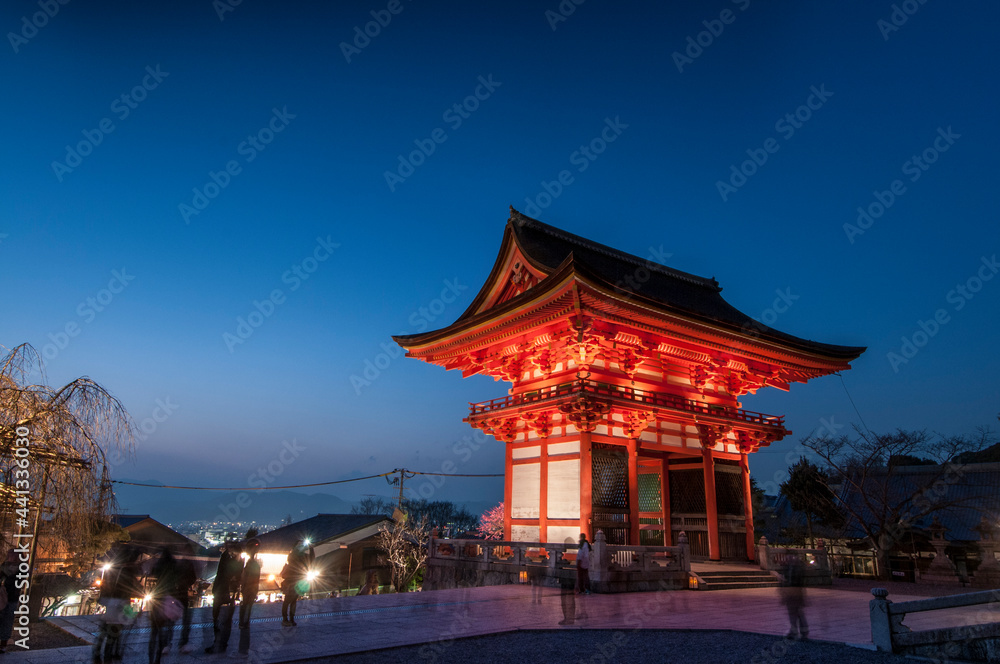 Night time illumination in springtime Kyoto, Japan Night time illumination in springtime Kyoto, Japan