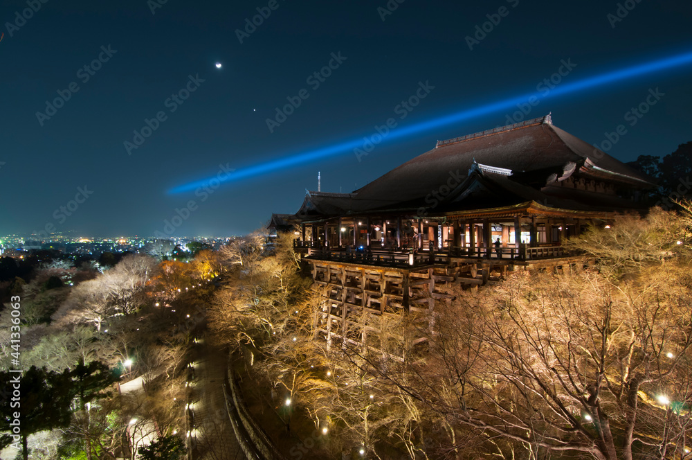 Fototapeta premium Night time illumination in springtime Kyoto, Japan