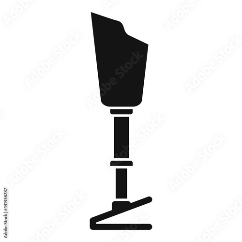 Prosthetic leg icon, simple style