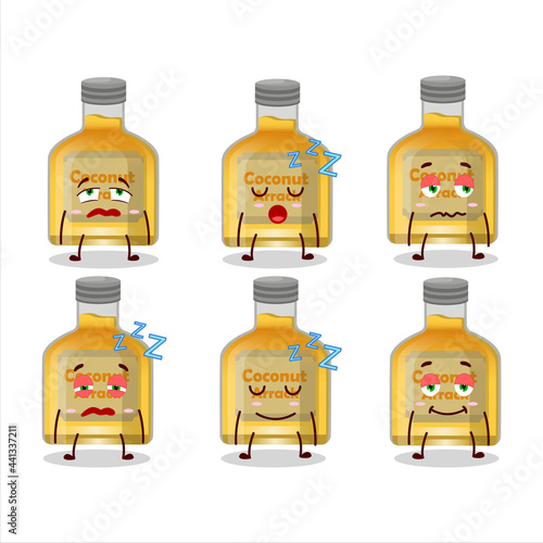 Cartoon character of coconut arrack with sleepy expression photo