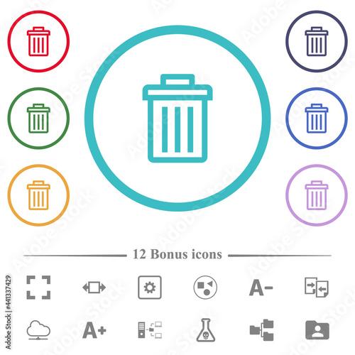 Delete flat color icons in circle shape outlines