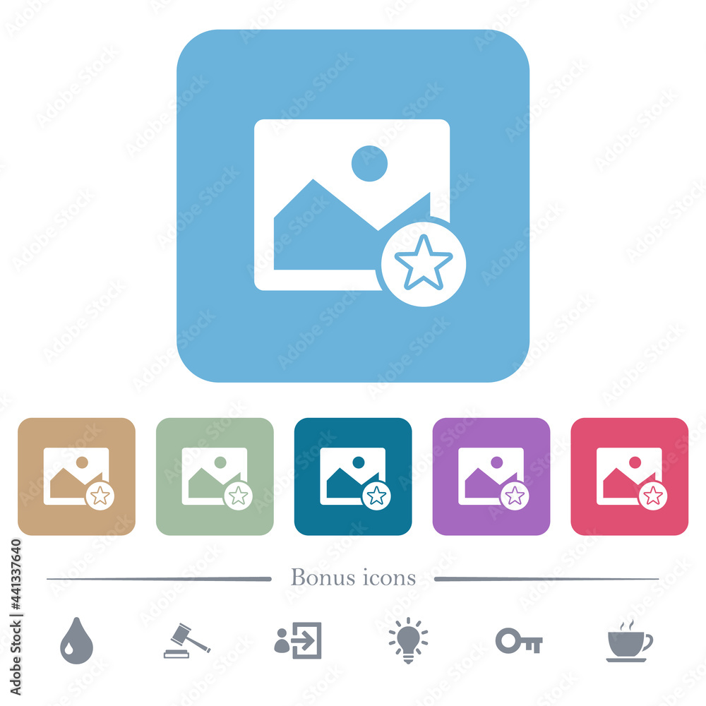Rank image flat icons on color rounded square backgrounds Rank image flat icons on color rounded square backgrounds