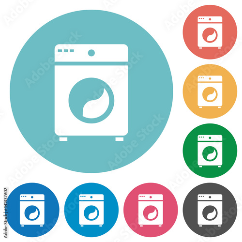 Washing machine flat round icons