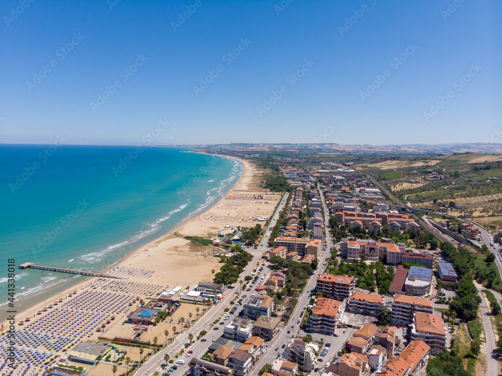 Obraz premium Aerial photo of Vasto Marina and Adriatic sea. Italy