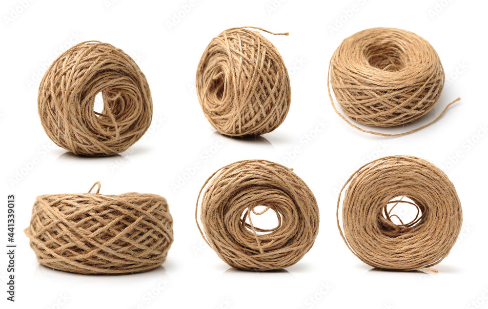 Obraz premium Hemp rope on white background