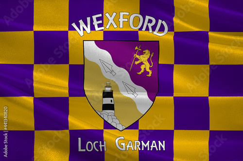 Flag of County Wexford in Ireland photo