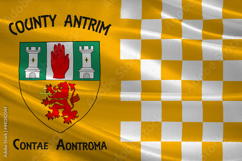 Flag of County Antrim in Ireland photo