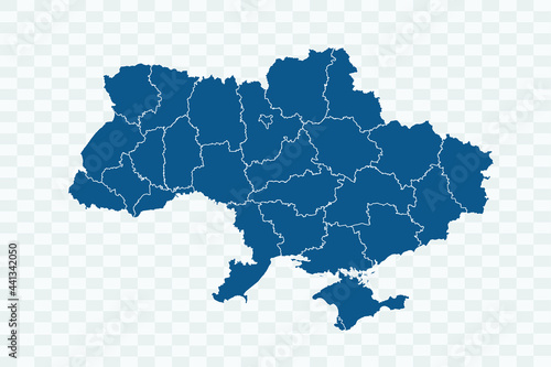 Ukraine Map blue Color on Backgound