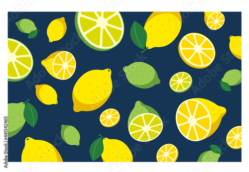 レモンの模様のイラスト素材
