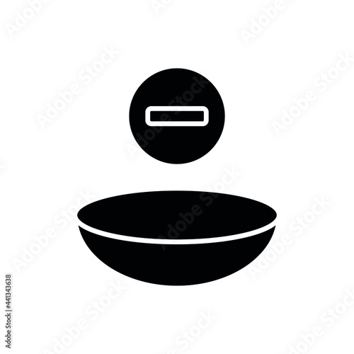 Contact lense glyph icon. Vision correction. Vector fill black illustration.