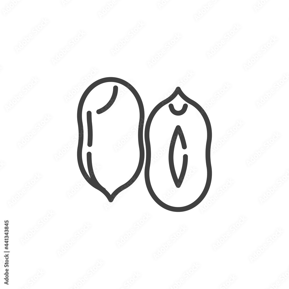 Peanut kernel line icon Peanut kernel line icon