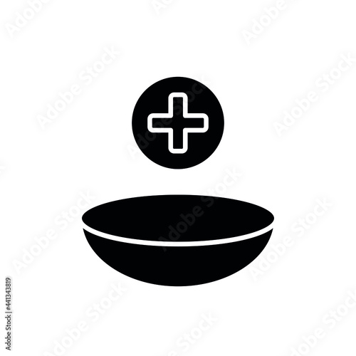 Contact lense glyph icon. Vision correction. Vector fill black illustration.