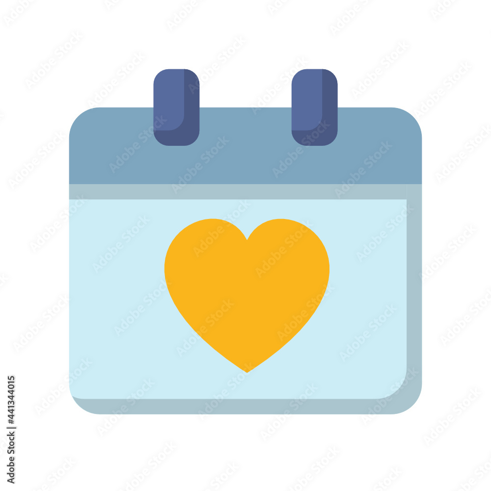 Love , Calendar flat icon. Love , Calendar flat icon.