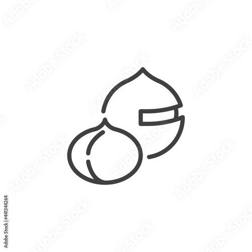 Macadamia nut line icon