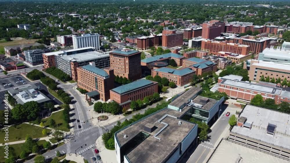 Fisher College of Business at the Ohio State University.  Aerial drone.