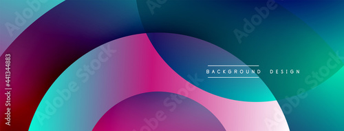 Abstract overlapping lines and circles geometric background with gradient colors