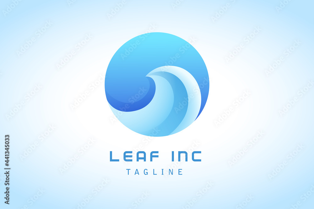 blue circle with wave gradient logo company blue circle with wave gradient logo company