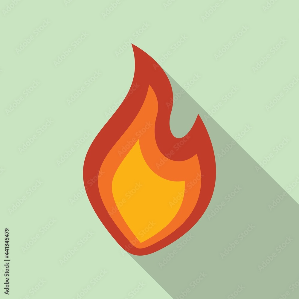 Fire flame ignite icon, flat style Fire flame ignite icon, flat style