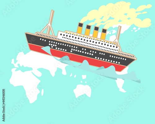 世界を旅する豪華な客船。