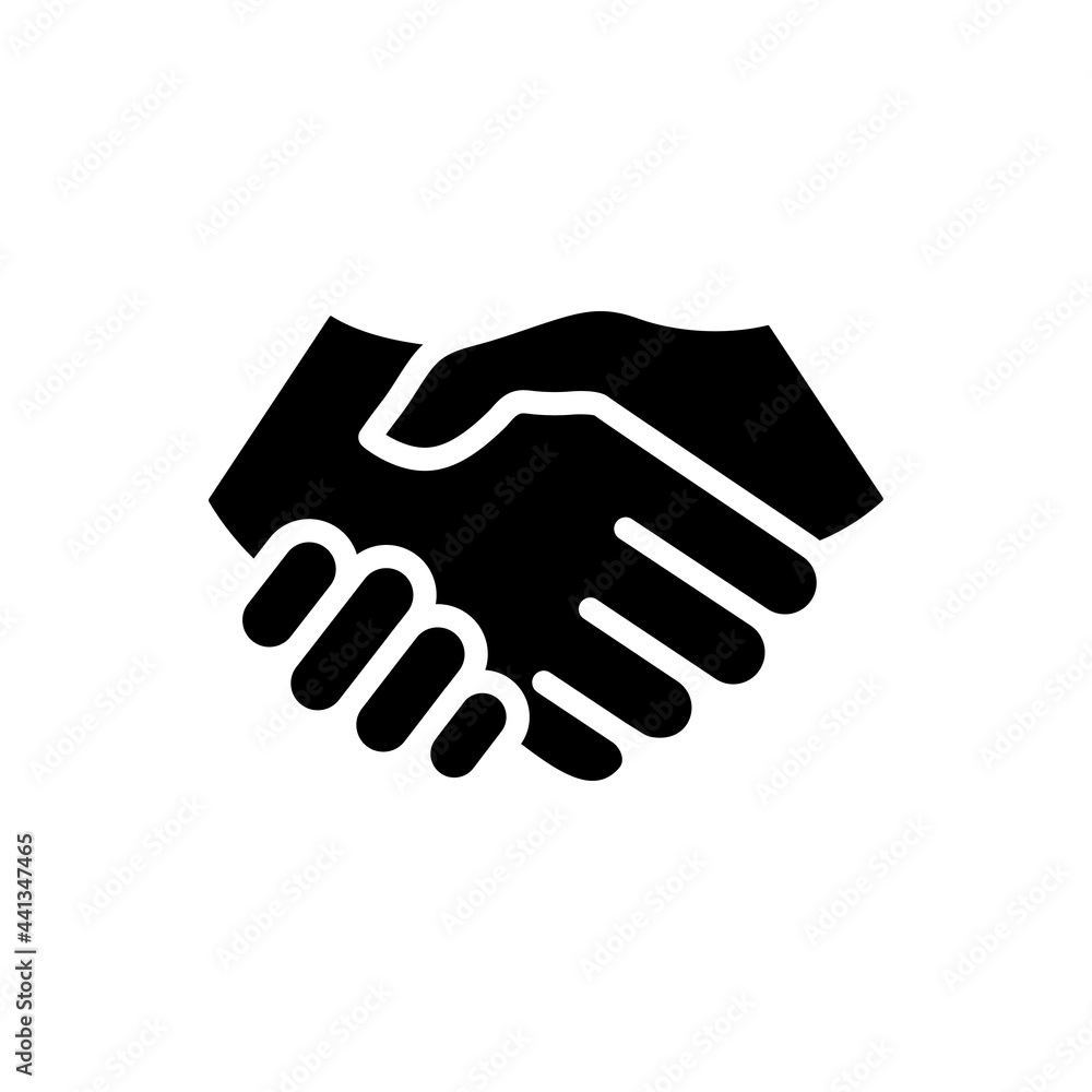 Handshake icon. Business agreement concept. Contract symbol. Vector illustration isolated on white