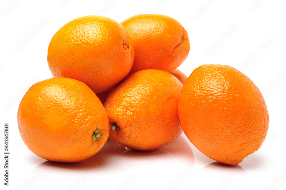 Whole orange fruit and his segments or cantles isolated on white background cutout Whole orange fruit and his segments or cantles isolated on white background cutout