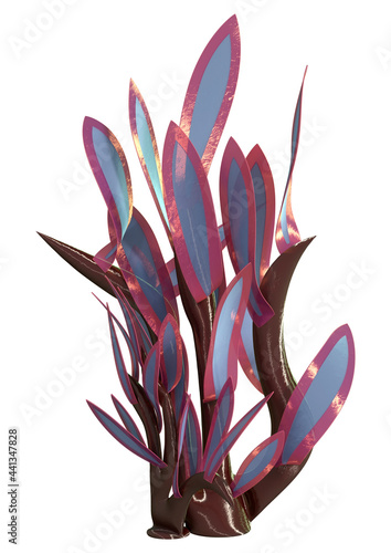 3D Rendering Alien Plant on White photo