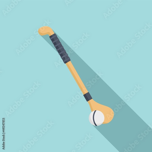 Hurling stick ball icon, flat style photo