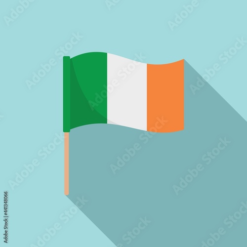 Hurling irish flag icon, flat style