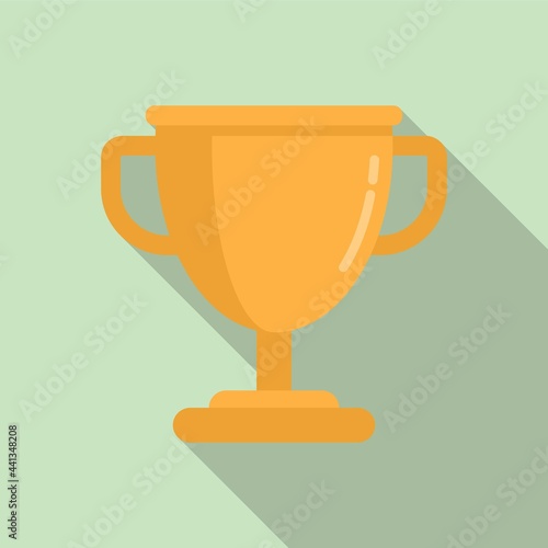 Hurling gold cup icon, flat style