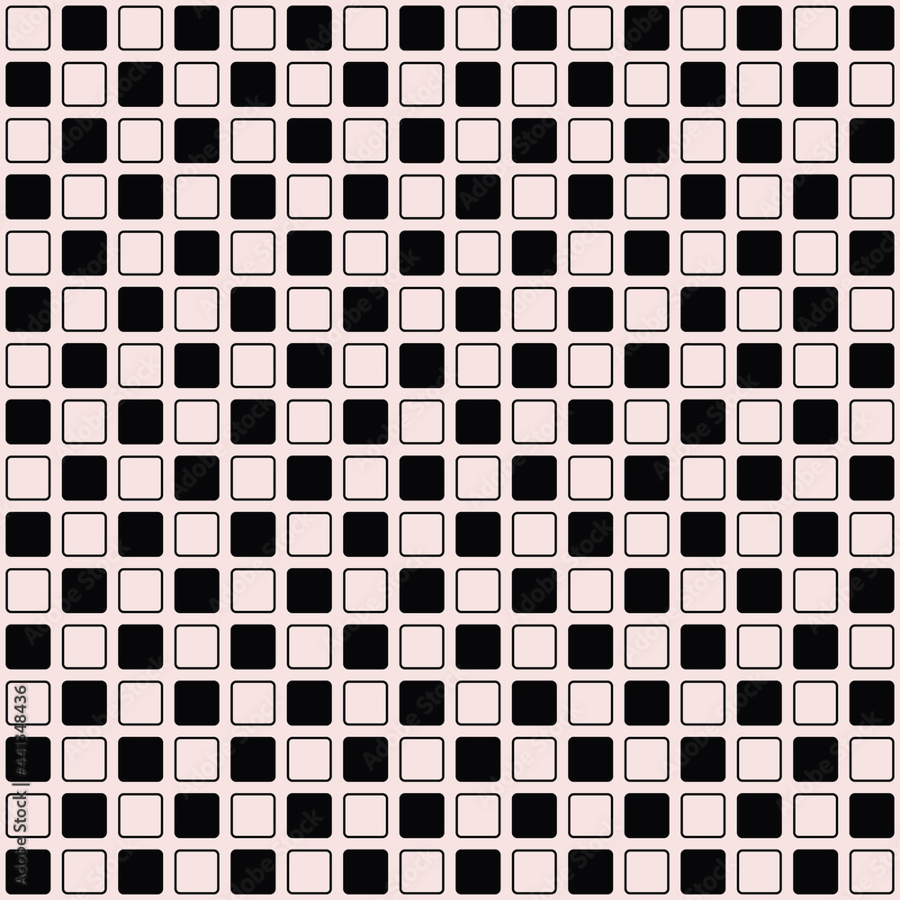 16x16 simple checkered ornament. Vector black and white tile pattern. Simple tile wallpaper. 16x16 simple checkered ornament. Vector black and white tile pattern. Simple tile wallpaper.