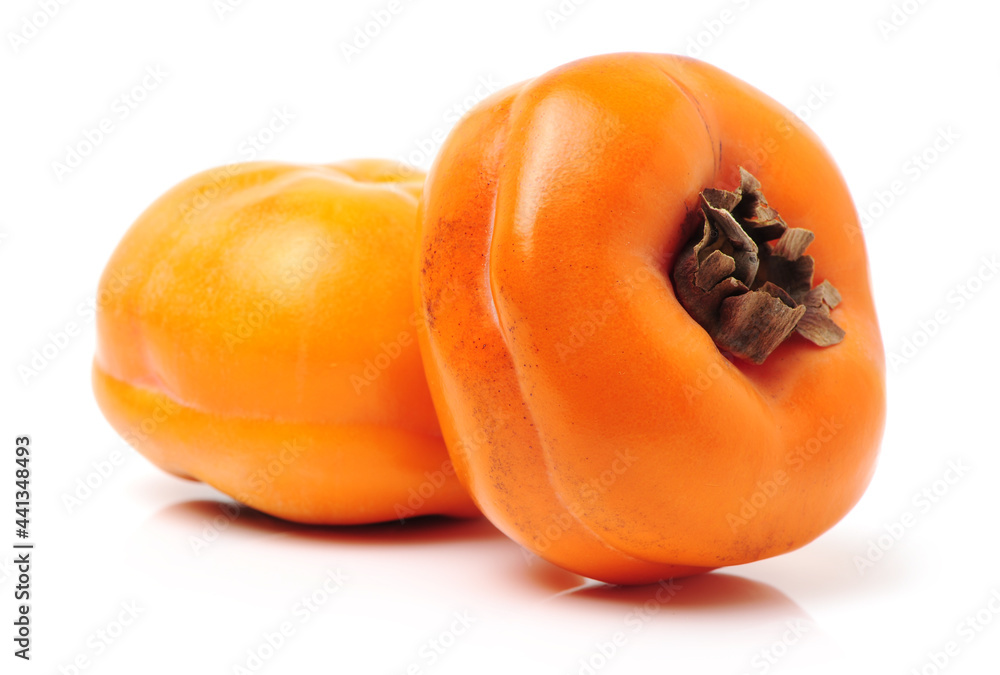 persimmon on a white background persimmon on a white background