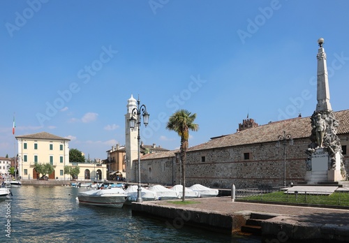 Marina in the Lazise Town with boats