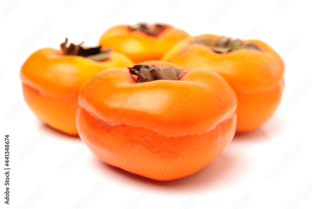 persimmon on a white background persimmon on a white background