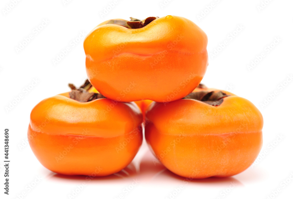 persimmon on a white background persimmon on a white background
